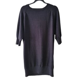 Lauren by RL Charcoal Gray Knit Mini Sweater Dress Size XL